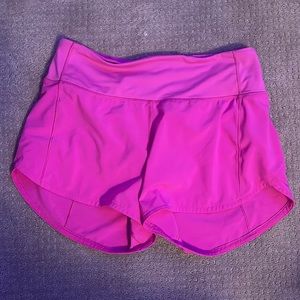 EUC pow pink lululemon speed up shorts.